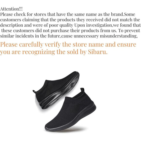 Sillenorth Mens Light Black Sock Sneakers Lightweight Flat Casual Running Shoes - Picture 3 of 7